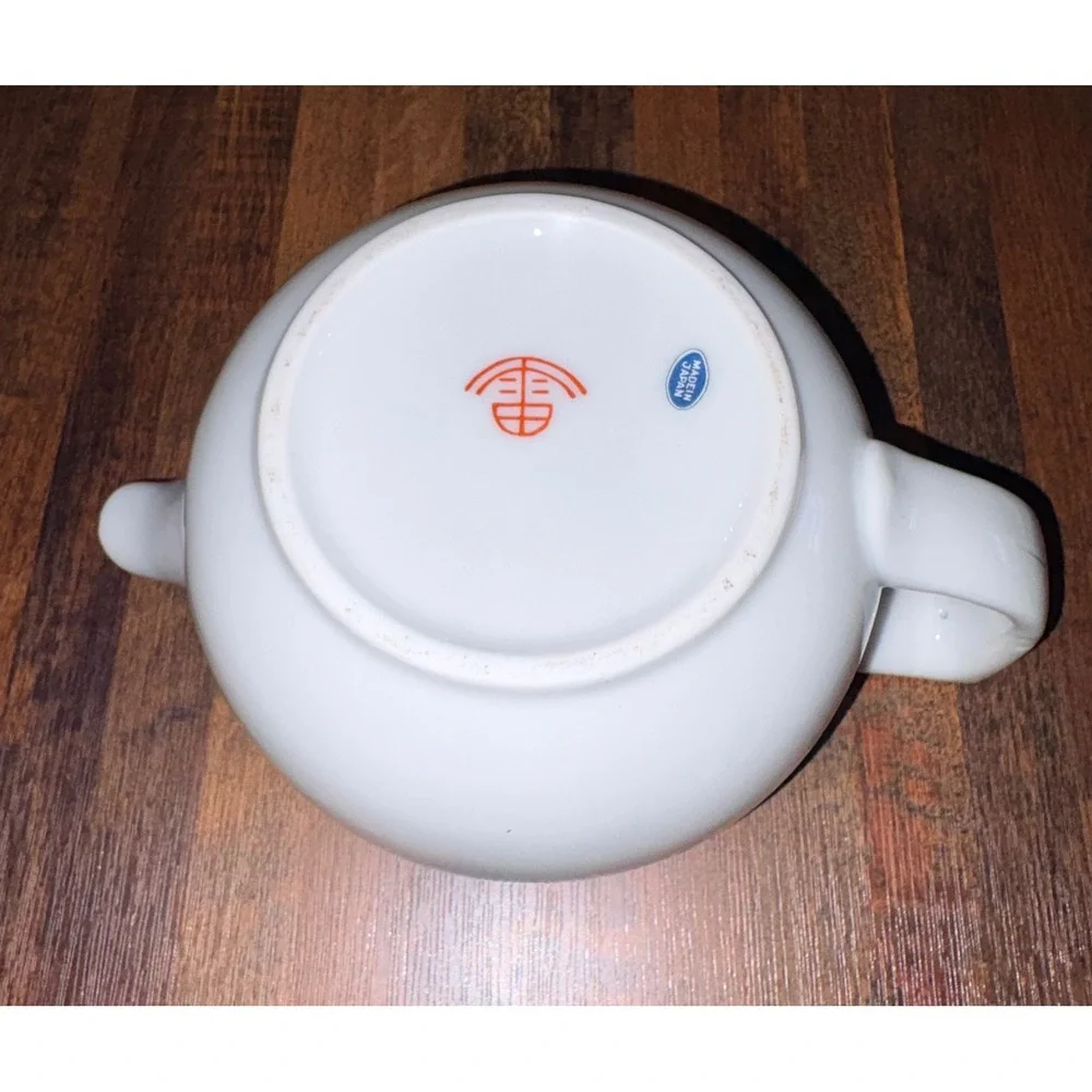 Vintage Geisha Porcelain Teapot Gold Trim Hand Painted Calligraphy Made in Japan